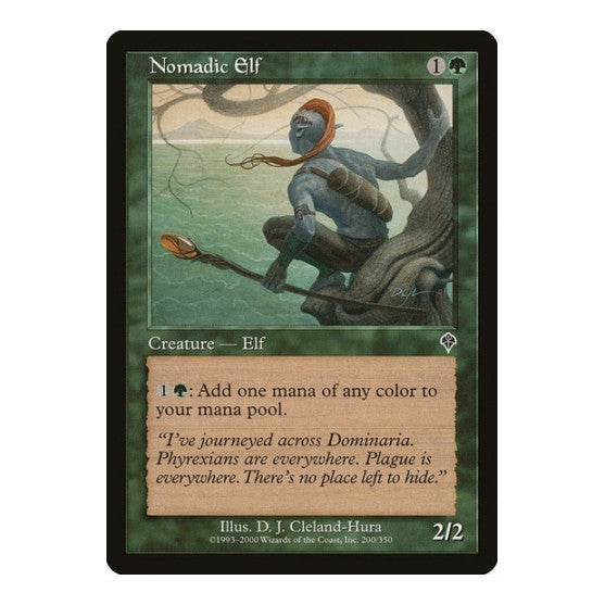 Nomadic Elf (INV) #200 Common (Moderately Played) Invasion Magic: The Gathering: 2000
