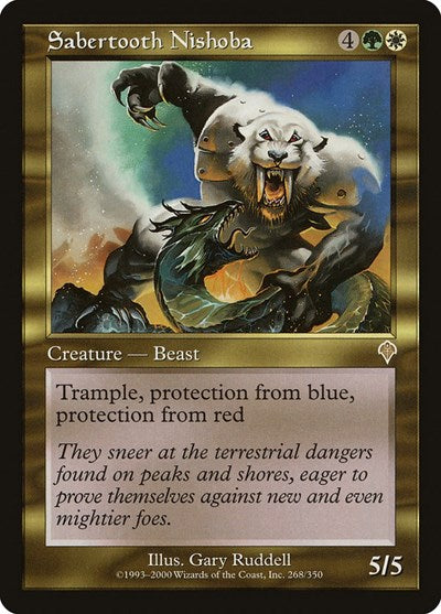 Sabertooth Nishoba (INV) #268 Rare (Heavily Played) Invasion Magic: The Gathering: 2000