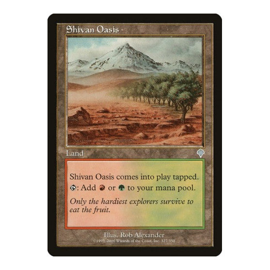 Shivan Oasis (INV) #327 Uncommon (Lightly Played) Invasion Magic: The Gathering: 2000