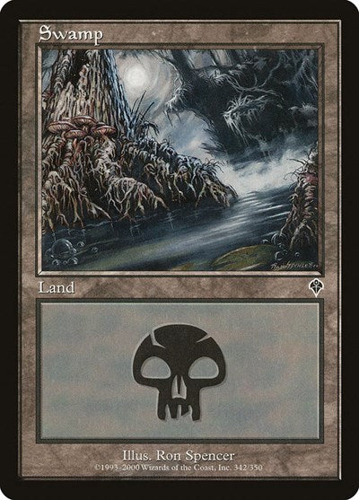 Swamp 342 (INV) #342 Land (Heavily Played) Invasion Magic: The Gathering: 2000