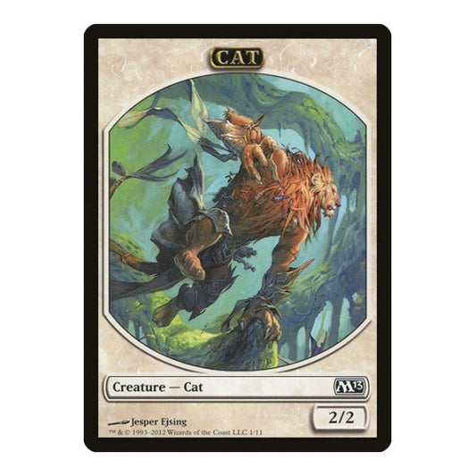 Cat Token (M13) #1 T (Moderately Played) Magic 2013 (M13) Magic: The Gathering: 2012