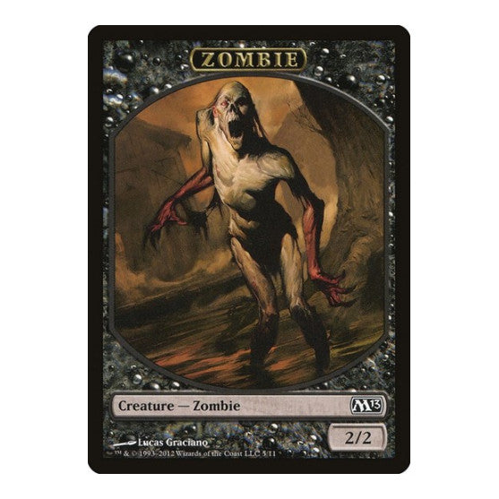 Zombie Token (M13) #5 T (Moderately Played) Magic 2013 (M13) Magic: The Gathering: 2012