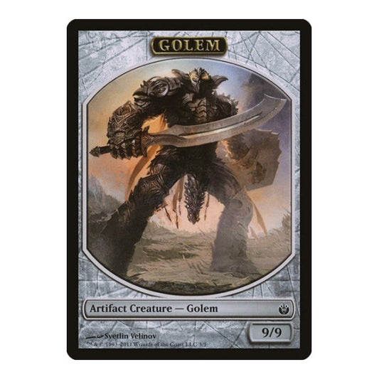 Golem Token (MBS) #3 T (Moderately Played) Mirrodin Besieged Magic: The Gathering: 2011