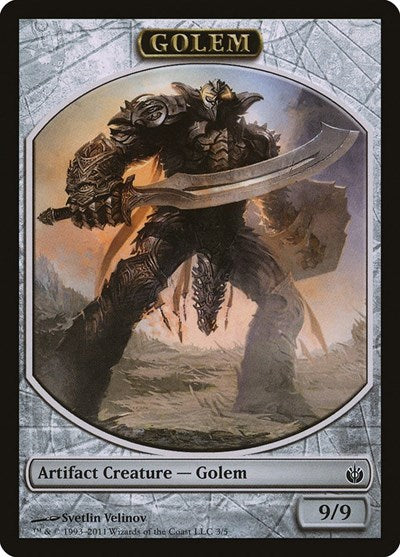 Golem Token (MBS) #3 T (Moderately Played) Mirrodin Besieged Magic: The Gathering: 2011