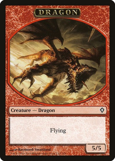 Dragon Token (WWK) #2 T (Damaged) Worldwake Magic: The Gathering: 2010