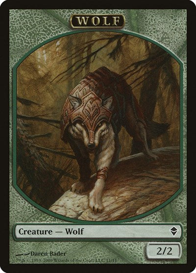 Wolf Token (ZEN) #11 T (Lightly Played) Zendikar Magic: The Gathering: 2009