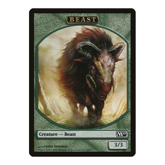 Beast Token (M10) #5 T (Lightly Played) Magic 2010 (M10) Magic: The Gathering: 2009