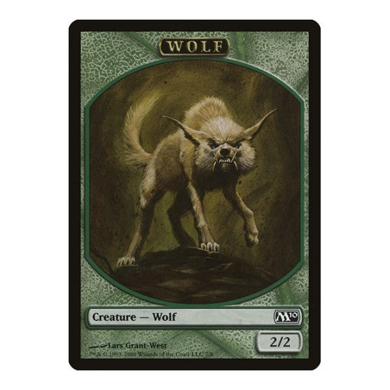 Wolf Token (M10) #7 T (Moderately Played) Magic 2010 (M10) Magic: The Gathering: 2009