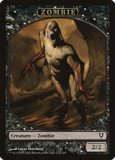 Zombie Token (AVR) #6 Token (Moderately Played) Avacyn Restored Magic: The Gathering: 2012