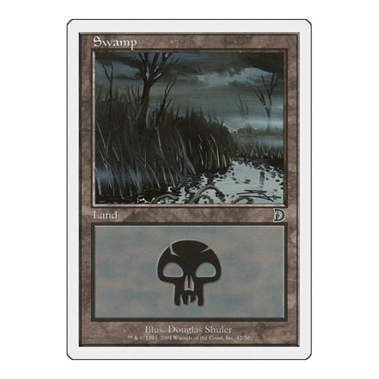 Swamp (42) (DKM) #42 Land Deckmasters Garfield vs Finkel Magic: The Gathering: 2001