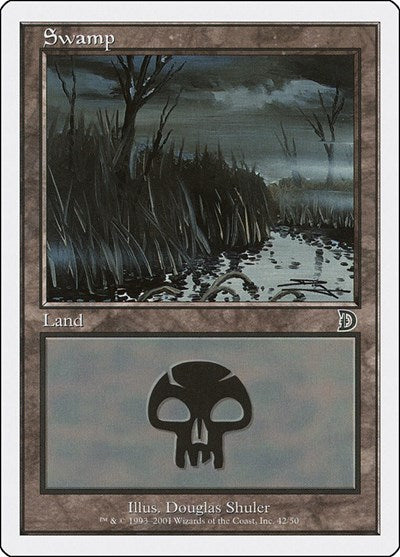 Swamp 42 (DKM) #42 Land Deckmasters Garfield vs Finkel Magic: The Gathering: 2001