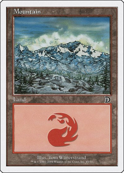 Mountain 45 (DKM) #45 Land (Lightly Played) Deckmasters Garfield vs Finkel Magic: The Gathering: 2001