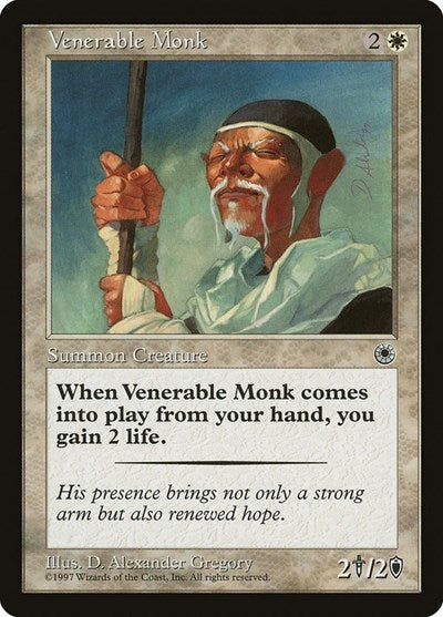 Venerable Monk (POR) #35 Uncommon (Damaged) Portal Magic: The Gathering: 1997