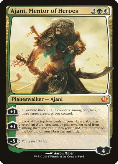Ajani Mentor of Heroes (JOU) #145 Mythic Rare (Lightly Played) Journey Into Nyx Magic: The Gathering: 2014