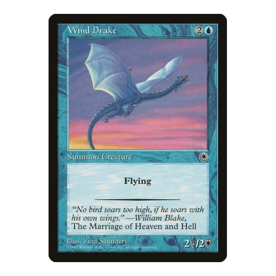 Wind Drake (POR) #77 Common (Lightly Played) Portal Magic: The Gathering: 1997