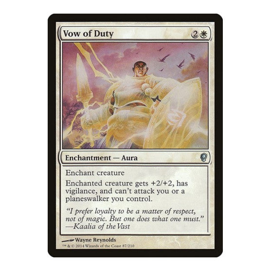 Vow of Duty (CNS) #87 Uncommon (Lightly Played) Conspiracy Magic: The Gathering: 2014