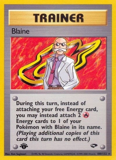 Blaine (100) (G2) #100/132 Rare (Unlimited Moderately Played) Gym Challenge Pokemon: 2000
