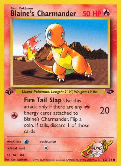 Blaine's Charmander (G2) #060/132 Common (Unlimited Lightly Played) Gym Challenge Pokemon: 2000