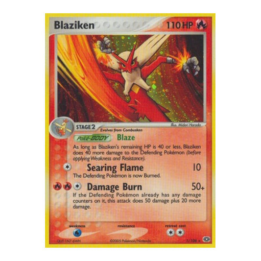Blaziken (EM) #1/106 Holo Rare EX Emerald Pokemon: 2005