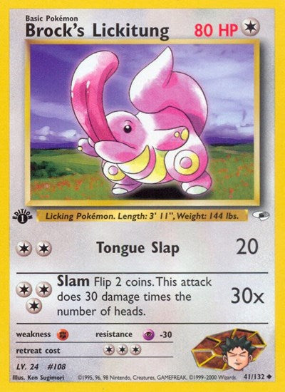 Brocks Lickitung (G1) #041/132 Uncommon (Unlimited Lightly Played) Gym Heroes Pokemon: 2000
