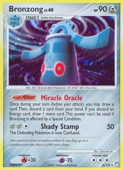 Bronzong (MT) #6/123 Holo Rare (Holofoil Lightly Played) Mysterious Treasures Pokemon: 2007