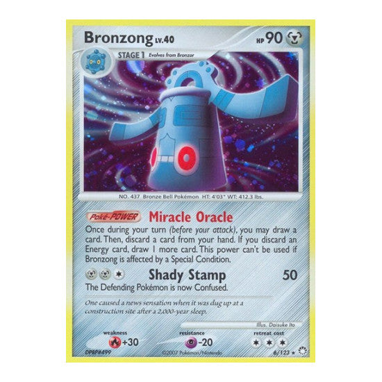 Bronzong (MT) #6/123 Holo Rare (Holofoil Lightly Played) Mysterious Treasures Pokemon: 2007