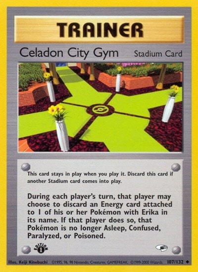 Celadon City Gym (G1) #107/132 Uncommon (1st Edition Damaged) Gym Heroes Pokemon: 2000