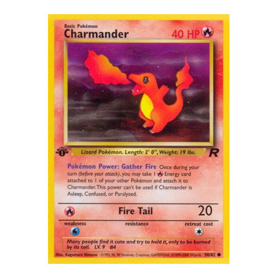 Charmander (TR) #50/82 Common (Unlimited Heavily Played) Team Rocket Pokemon: 2000