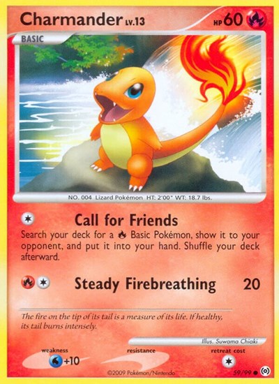 Charmander (AR) #59/99 Common (Near Mint) Arceus Pokemon: 2009