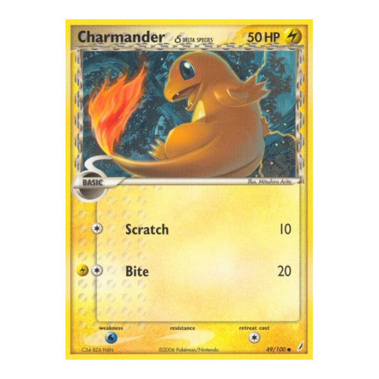 Charmander (Delta Species) (CG) #49/100 Common (Damaged) EX Crystal Guardians Pokemon: 2006