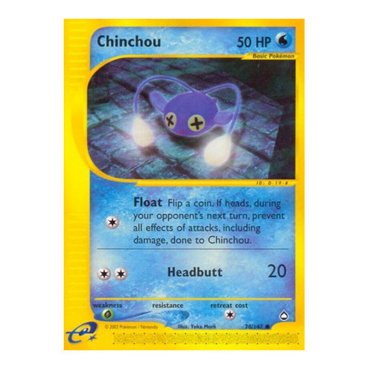 Chinchou (70) (AQ) #070/147 Common (Lightly Played) Aquapolis Pokemon: 2003