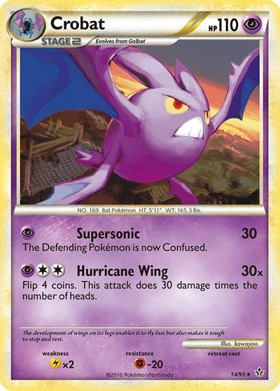 Crobat (UL) #14/95 Rare (Heavily Played) Unleashed Pokemon: 2010