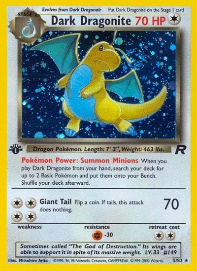 Dark Dragonite (5) (TR) #05/82 Holo Rare (Unlimited Holofoil Lightly Played) Team Rocket Pokemon: 2000