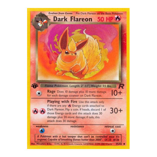 Dark Flareon (TR) #35/82 Uncommon (Unlimited Moderately Played) Team Rocket Pokemon: 2000