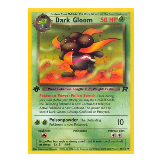 Dark Gloom (TR) #36/82 Uncommon (1st Edition Lightly Played) Team Rocket Pokemon: 2000