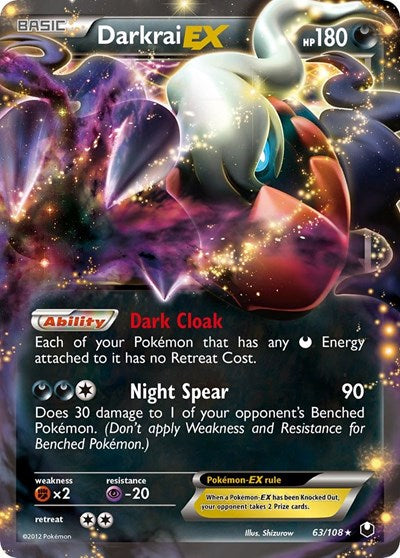 Darkrai EX (DEX) #63/108 Ultra Rare (Holofoil Lightly Played) Dark Explorers Pokemon: 2012
