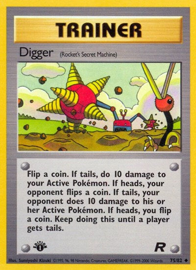 Digger Rockets Secret Machine (TR) #75/82 Uncommon (1st Edition Lightly Played) Team Rocket Pokemon: 2000