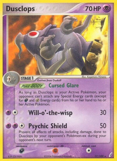 Dusclops (CG) #17/100 Rare (Moderately Played) Crystal Guardians Pokemon: 2006