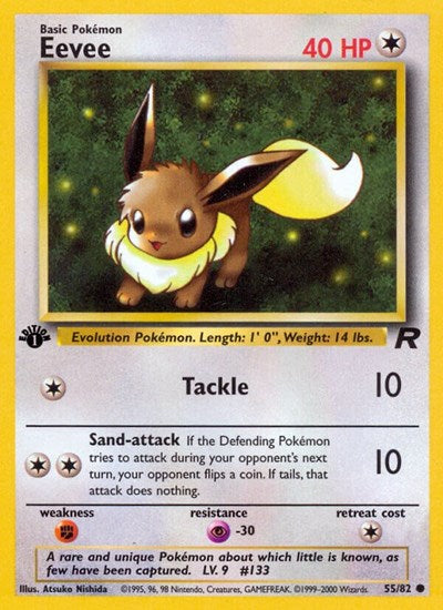 Eevee (TR) #55/82 Common (Unlimited Lightly Played) Team Rocket Pokemon: 2000