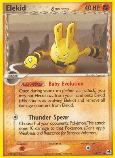 Elekid Delta Species (DF) #48/101 Common (Damaged) Dragon Frontiers Pokemon: 2006