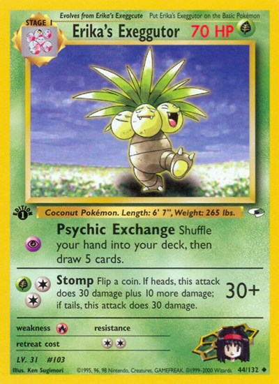 Erikas Exeggutor (G1) #044/132 Uncommon (Unlimited Lightly Played) Gym Heroes Pokemon: 2000