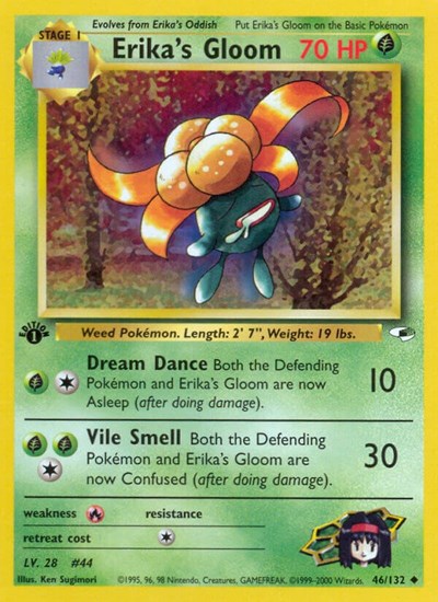 Erikas Gloom 46 (G1) #046/132 Uncommon (Unlimited Near Mint) Gym Heroes Pokemon: 2000