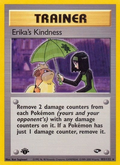 Erika's Kindness (G2) #103/132 Rare (Unlimited Heavily Played) Gym Challenge Pokemon: 2000