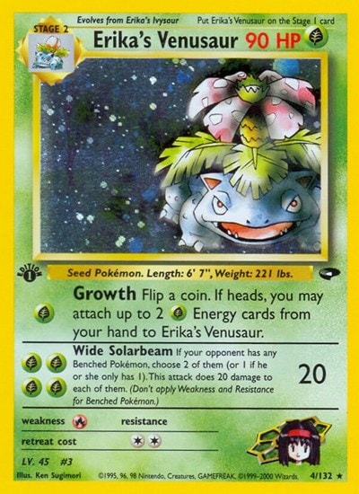 Erika's Venusaur (G2) #004/132 Holo Rare (Unlimited Holofoil Damaged) Gym Challenge Pokemon: 2000