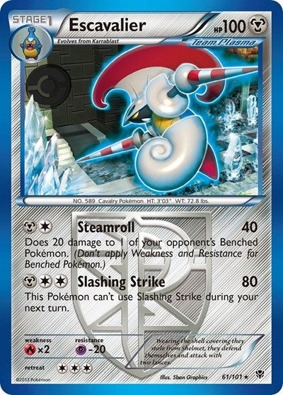 Escavalier (Team Plasma) (PLB) #61/101 Rare (Reverse Holofoil Lightly Played) Plasma Blast Pokemon: 2013