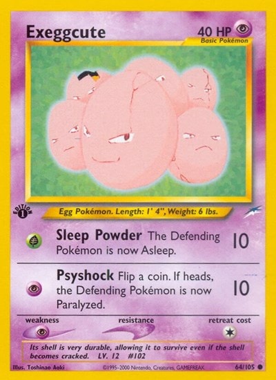 Exeggcute (N4) #064/105 Common Neo Destiny Pokemon: 2002