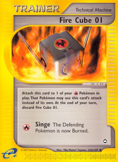 Fire Cube 01 (AQ) #122/147 Uncommon (Near Mint) Aquapolis Pokemon: 2003