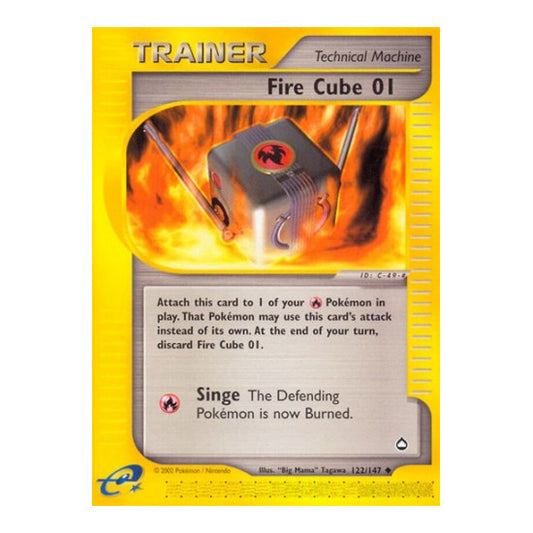 Fire Cube 01 (AQ) #122/147 Uncommon (Near Mint) Aquapolis Pokemon: 2003