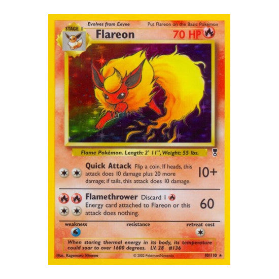 Flareon (LC) #010/110 Holo Rare (Holofoil Lightly Played) Legendary Collection Pokemon: 2002