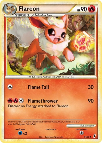 Flareon (CL) #44/95 Uncommon (Moderately Played) Call of Legends Pokemon: 2011